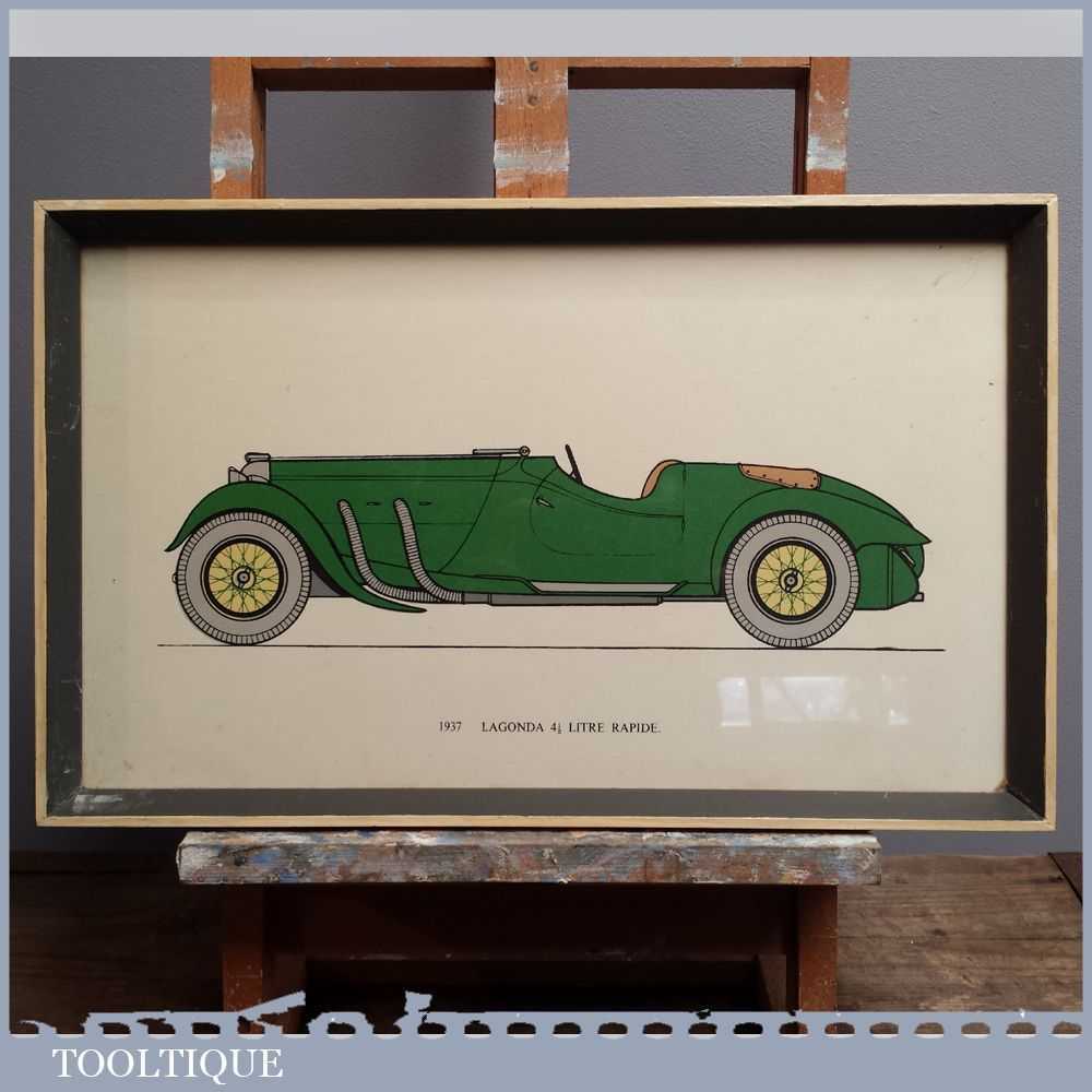 1937 Lagonda 4 1/2 ltr Rapide Car Illustration Print