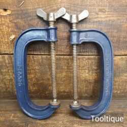 Vintage Record Pair 6” Woodworking G Clamps - Ready To Use