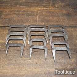 Vintage Variety of 15 No: Forged Steel Joiner’s Dogs - Good Condition