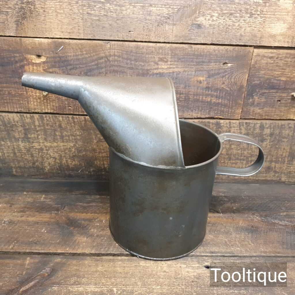 Vintage Gallon Petrol Metal Tin Oil Can Automobilia Stamped 186 - Original Condition (