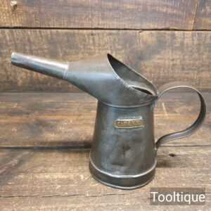 Vintage 1 Pint Petrol Metal Tin Oil Can Automobilia - Original Condition