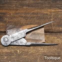 Antique 6 ½” Cast Steel Square Legged Straight Dividers - Good Condition