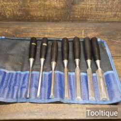 Vintage Set of 7 No: Stanley No: 5001 Bevel Edge Chisels - Sharpened Honed
