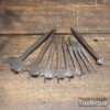 Antique Set of 10 No: Centre Bits For Brace - Sharpened Ready For Use