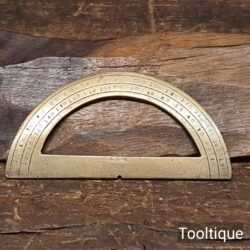 Antique 3 ½” Wide Brass Protractor - Good Original Condition
