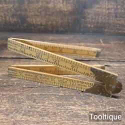 Crisp Vintage Rabone No:2250 Boxwood Brass 24" Imperial Folding Rule - Good Condition