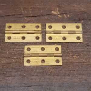 3 No: Antique LNER Brass Butt Hinges London & North Eastern Railway