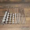 Vintage Collection 11 Various Makers Carpenters Auger Bits 1 ¼” - 3/16” - Sharpened