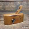 Vintage 6 ½” Carriage Makers Boat Shaped Beechwood Rabbet Plane - Lapped Flat