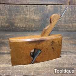 Vintage 6 ½” Carriage Makers Boat Shaped Beechwood Rabbet Plane - Lapped Flat