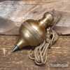 Ornate Antique 2 5/8” Long Solid Brass Steel Tipped Plumb Bob - Good Condition