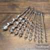 Vintage Selection 10 Woodworking Auger Bits for Brace 1”- ¼” - Sharpened Ready To Use