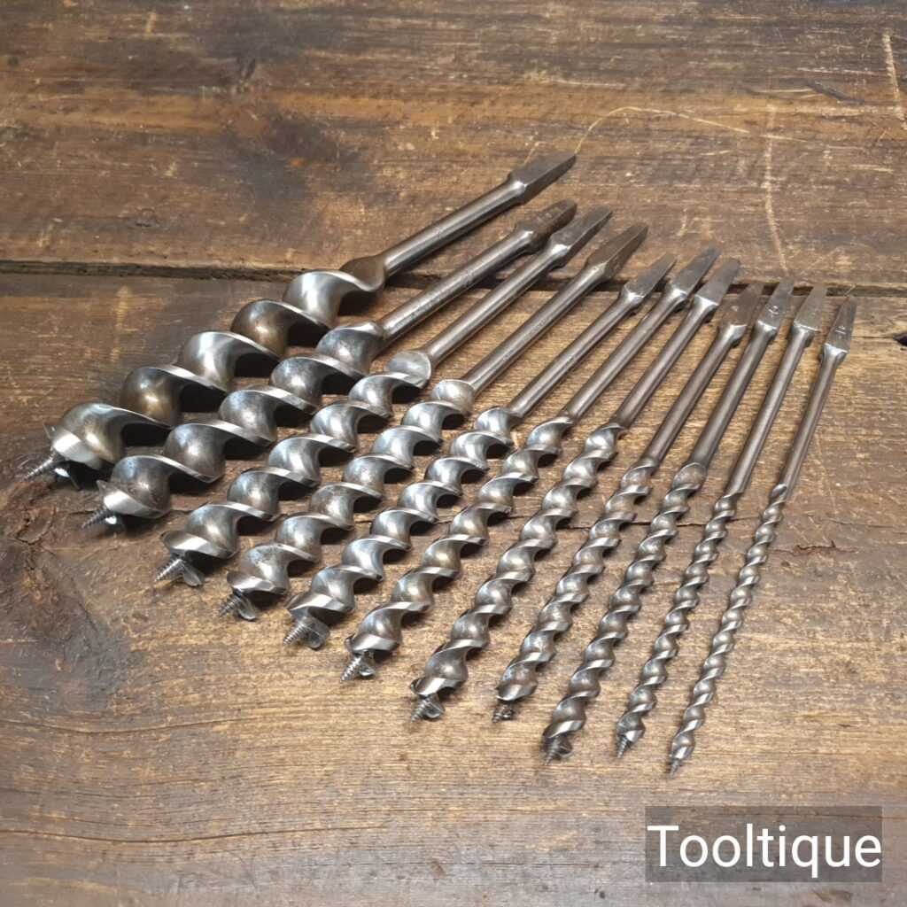11 Woodworking Auger Bits for Brace 