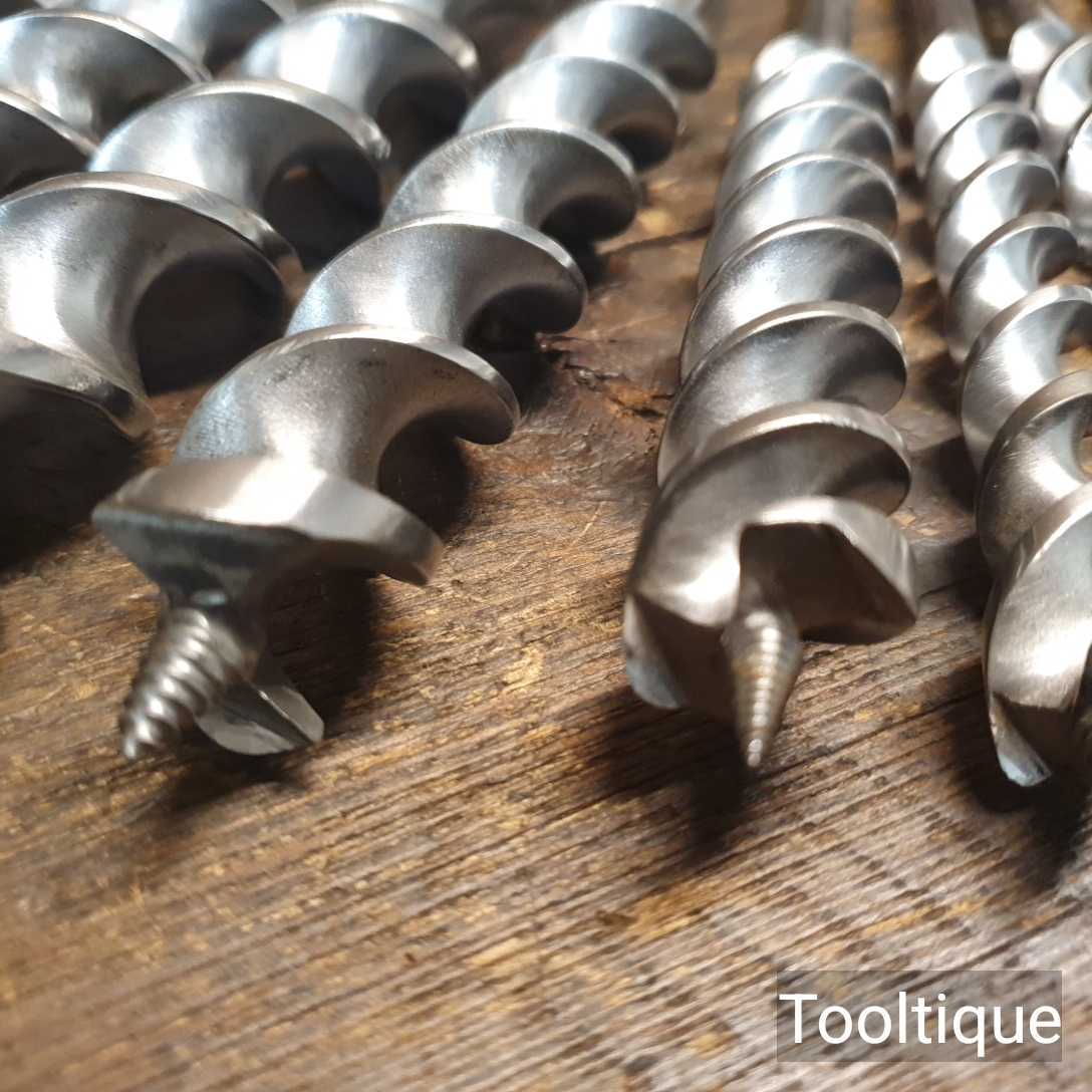 Vintage Selection 13 Woodworking Auger Bits for Brace 1 1/8” ¼