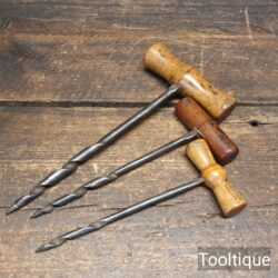 3 No: Vintage Gimlets with Boxwood Handles in Used Condition