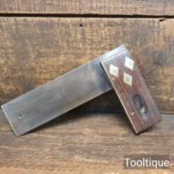 Vintage 6” Smallwood No: 530 Rosewood Brass Try Square - Good Condition