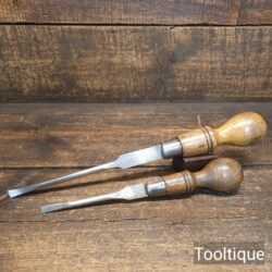 Vintage Pair Of Sheffield Made Turnscrew Screwdrivers - Ready To Use