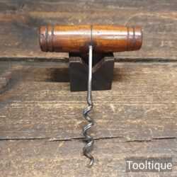 Antique Beechwood Handled Corkscrew - Good Condition