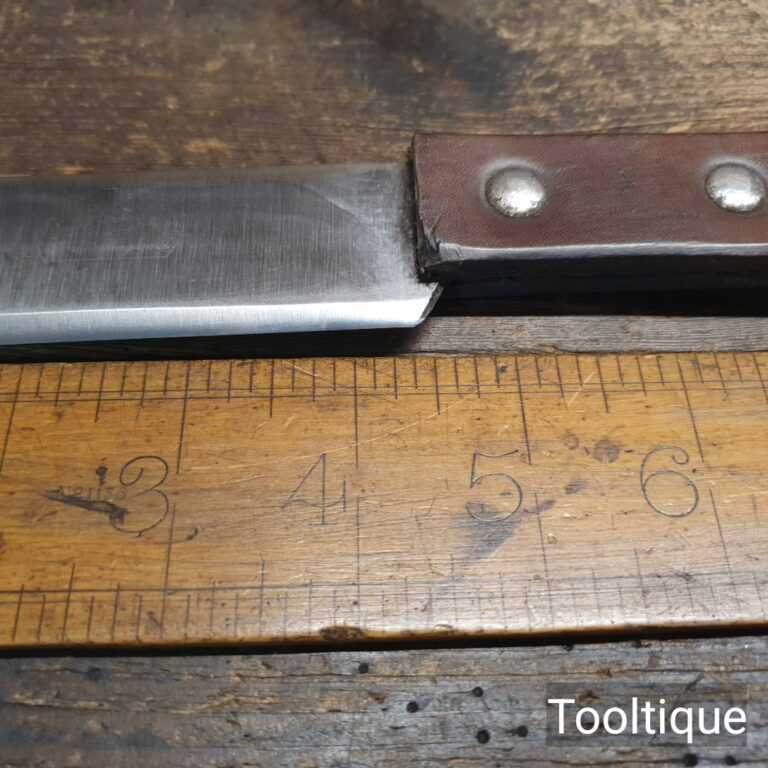 Vintage Footprint Tools Hacking Knife Leather Handle Ready For Use