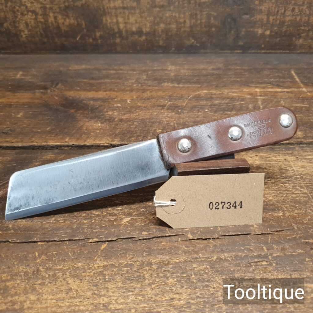 Vintage Footprint Tools Hacking Knife Leather Handle Ready For Use