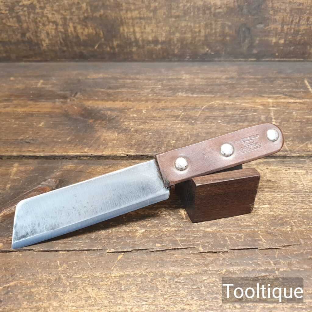 Vintage Footprint Tools Hacking Knife Leather Handle Ready For Use