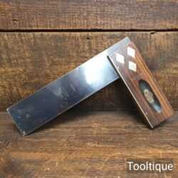 Vintage I &D Smallwood No: 530 Rosewood Brass 7 ½” Set Square - Original Decal