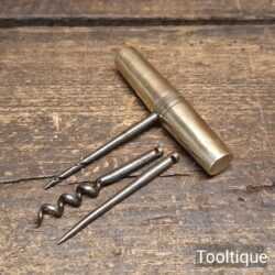 Vintage Brass Pocket Multitool With Corkscrew, Refurbished Ready To Use