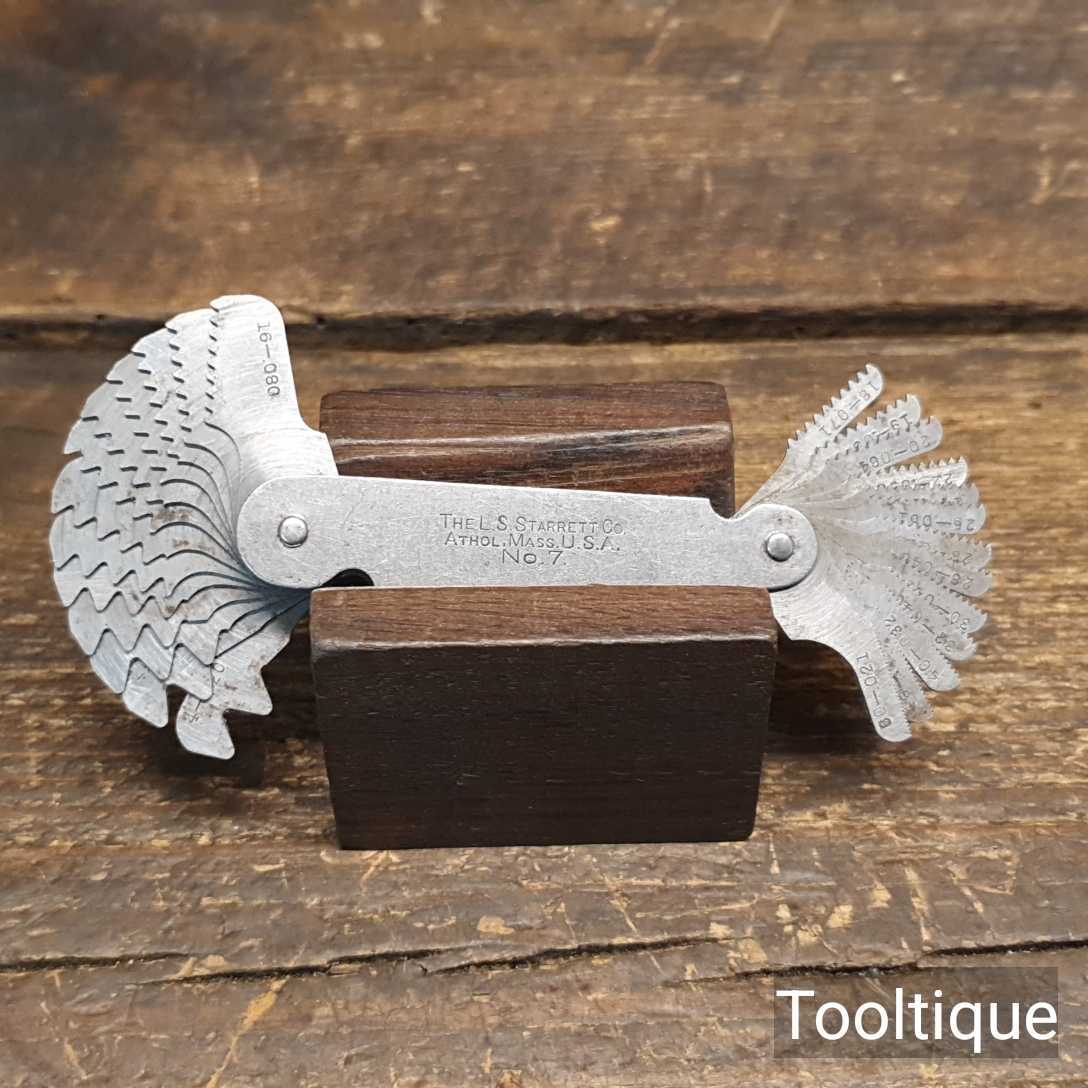 Vintage L.S Starrett USA Engineers No 7 Thread Gauge Good Condition