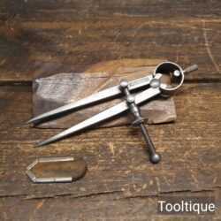 Vintage 5” Moore & Wright 5” Straight Spring Dividers & Protective Point Cover