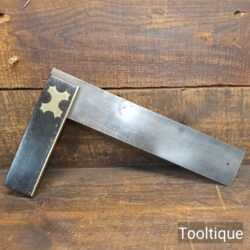 Vintage Ebony & Brass Carpenters 12” Set Square - Refurbished Ready To Use