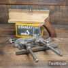 Vintage Boxed Stanley No: 50 combination plane fully refurbished ready for use and all parts move freely. Note: The plane is complete but we do not sharpen the irons.