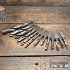 Vintage Set of 13 No: Large Tapered Machine Drill Bits By Various Makers Vintage Set of 13 No: Large Tapered Machine Drill Bits By Various Makers