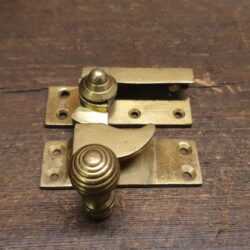 Vintage Solid Brass Reeded Beehive Sash Window Fastener