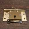 Vintage 3” Antique Half Mortise Chest Brass Box With Lock