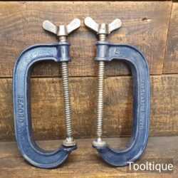 Vintage Pair 6” Wing Nut Style Record G Cramps - Fully Refurbished Ready For Use