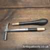 Ornate Antique Small Strapped Claw Hammer Ebony & Brass Handle That Unscrews