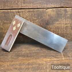 Vintage 7 ½” Rosewood & Brass Carpenters Set Square - Refurbished Ready To Use