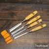 Vintage Set of 4 No: Marples Bevel Edge Chisels - Sharpened Honed