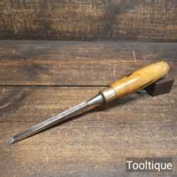 Vintage 3/8” Wide Mortice Chisel Boxwood Handle - Sharpened Honed