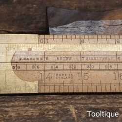 Vintage Rabone Boxwood & Brass Rule With Brass Slide - Good Condition