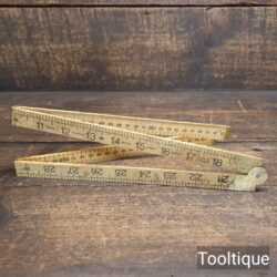 Crisp Vintage Rabone Chesterman No: 1162 Boxwood Brass Folding Rule