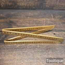 Crisp Vintage Rabone Chesterman No: 1161 Boxwood & Brass Folding Rule