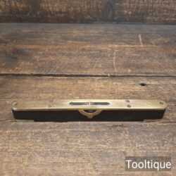 Vintage Edward Preston Ebony & Brass 8” Spirit Level - Good Condition