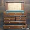 Vintage Neslein Engineers Machinist Wooden Tool Chest with Key - Good Condition