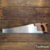 Vintage 20” Disston USA D8 Cross Cut Panel Saw 9 TPI - Fully Refurbished