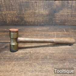 Small Vintage Brass Hammer Composite & Rubber Faces - Good Condition