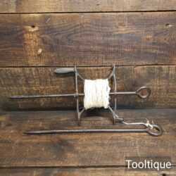Antique Cast Steel Gardeners String Seed Line Tool - Good Condition