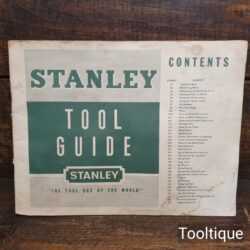 Vintage Stanley Tool Guide Paper Back Booklet - Good Condition