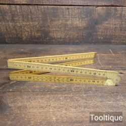 Crisp Vintage Rabone Chesterman No: 1377 Boxwood & Brass Metric Folding Rule