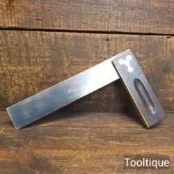 Vintage 8” Stanley USA No: 20 Calibrated Rosewood Brass Set Square - Good Condition